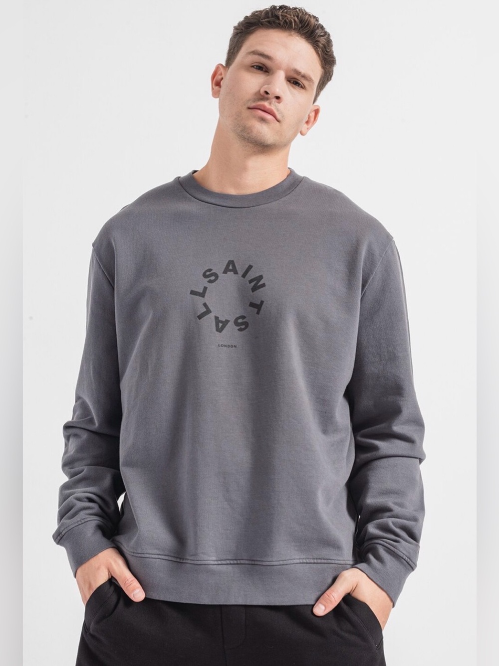 AllSaints Tierra Cotton Graphic Sweatshirt (Sz Small)